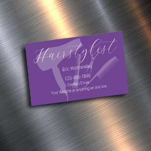 Carte De Visite Magnétique Thème de coiffeur simple et tendance
