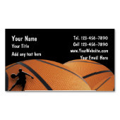 Carte De Visite Magnétique Thème sportif de basket-ball (devant)