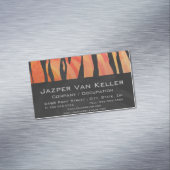 Carte De Visite Magnétique Tiger chaud orange et noir (In Situ)