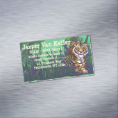 Carte De Visite Magnétique Tigre mignon et jungle (In Situ)