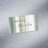 Carte De Visite Magnétique tonalité terrestre Boho Retro Script Lignes Abstra (In Situ)