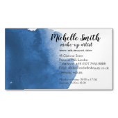 Carte De Visite Magnétique trait de brosse Abstrait couleur bleu aquarelle (devant)