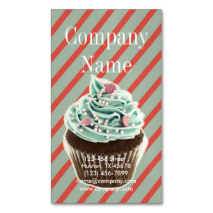 Carte De Visite Magnétique traiteur de gâteau vintage boulangerie cupcake
