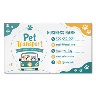Carte De Visite Magnétique Transport de animaux de compagnie mignon avec code