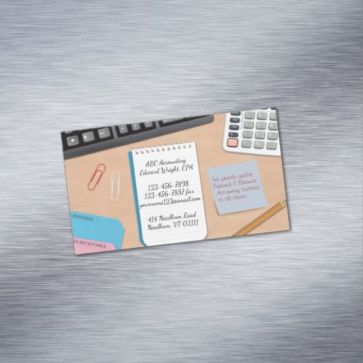 Carte De Visite Magnétique Travail du bureau comptable (In Situ)