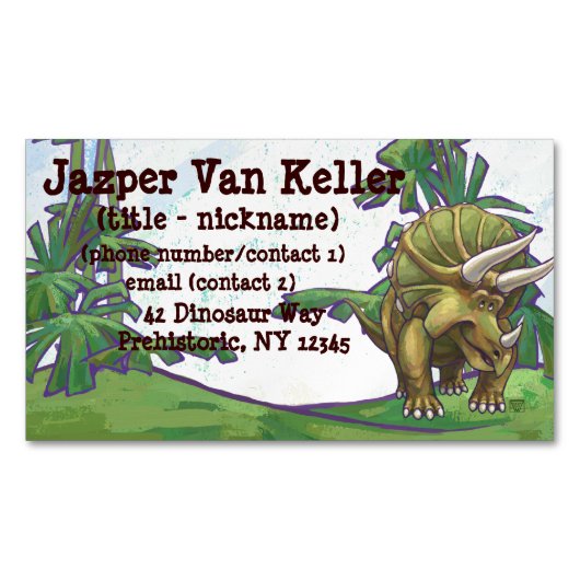 Carte De Visite Magnétique Triceratops Cadeaux & Accessoires (devant)