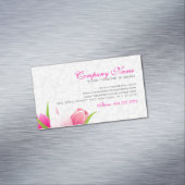 Carte De Visite Magnétique Tulipes roses Damas blanches Arrière - plan (In Situ)