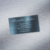 Carte De Visite Magnétique Turquoise Blue Foil Moderne et élégant (In Situ)
