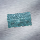 Carte De Visite Magnétique Turquoise Glam Glitzy Parties scintillant (In Situ)
