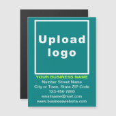 Carte de visite magnétique turquoise vert 4,25 po  (Devant / Derrière)