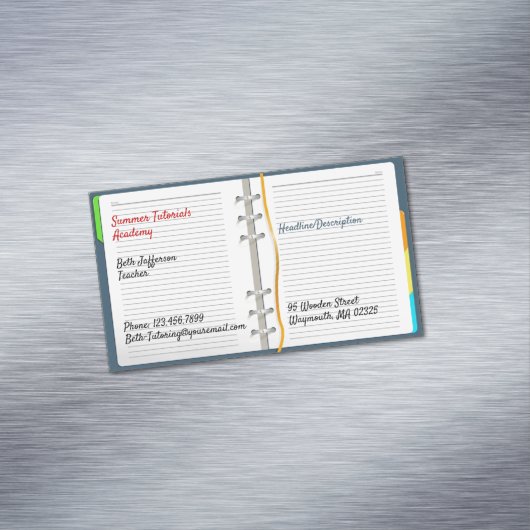 Carte De Visite Magnétique Tutorat de carnet (In Situ)