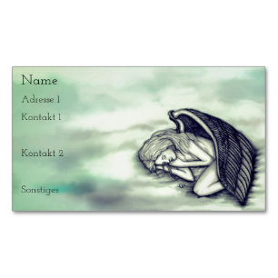 Carte De Visite Magnétique Un Ange endormi sur les cieux nuage en vert