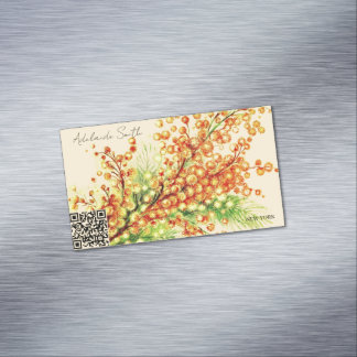 Carte De Visite Magnétique une branche printanière de mimosa, lumineuse, jaun