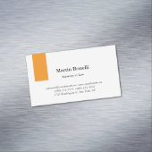 Carte De Visite Magnétique Unique Classique Simple Orange & Blanc (In Situ)
