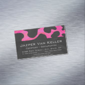 Carte De Visite Magnétique Vache rose chaud et noir (In Situ)