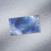Carte De Visite Magnétique Vagues Abstraites éthérées Bleu & Or (In Situ)