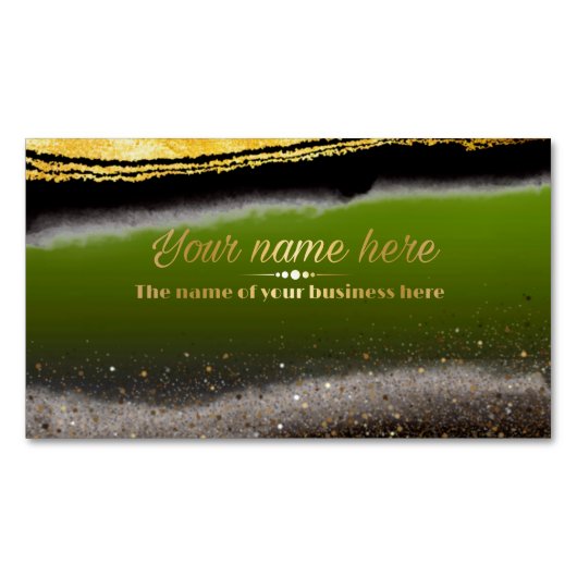 Carte De Visite Magnétique  verde pistacho con purpurina (devant)