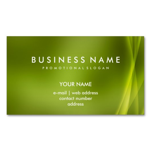 Carte De Visite Magnétique Vert abstrait moderne professionnel élégant (devant)