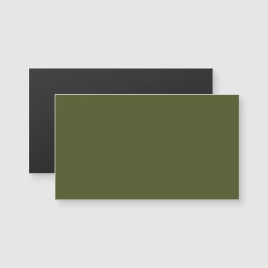 Carte de visite magnétique vert armée (Devant / Derrière)