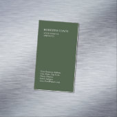 Carte De Visite Magnétique Vert olive unique minimaliste moderne (In Situ)