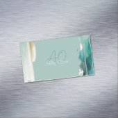 Carte De Visite Magnétique Vert pastel turquoise bleu vert abstrait simple (In Situ)