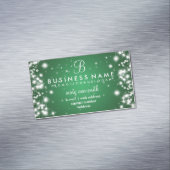 Carte De Visite Magnétique Vert simple professionnel de monogramme (In Situ)