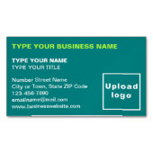 Carte de visite magnétique vert Turquoise aligné g (devant)