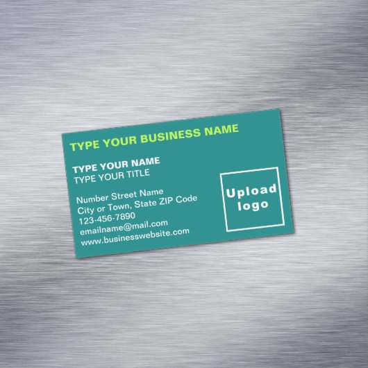 Carte de visite magnétique vert Turquoise aligné g (In Situ)