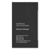 Carte De Visite Magnétique Vertical gris professionnel simple moderne (devant Vertical)