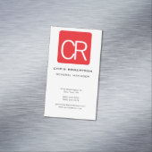 Carte De Visite Magnétique Vertical Red Stripe White Professional Plain (In Situ)