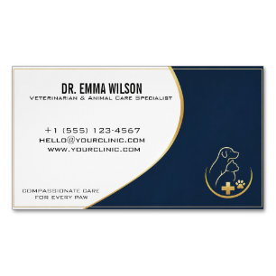 Carte De Visite Magnétique Vétérinaire de luxe personnalisable