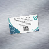 Carte De Visite Magnétique Vétérinaire Moderne avec Code QR (In Situ)