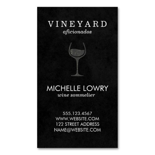 Carte De Visite Magnétique Vignoble Lux Black (devant Vertical)