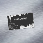 Carte De Visite Magnétique Ville Skyline | Abstrait (pointillé) (In Situ)