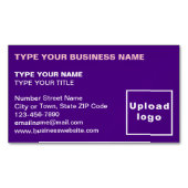 Carte de visite magnétique violet aligné gauche (devant)