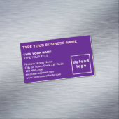 Carte de visite magnétique violet aligné gauche (In Situ)