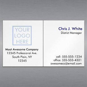 Carte De Visite Magnétique Votre professionnel blanc simple simple de logo ou