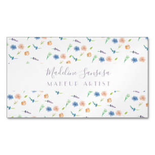 Carte De Visite Magnétique Watercolor Wild Florals Botanical Event Designer