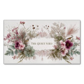 Carte De Visite Magnétique Whimsical Folk Art Fleur sauvage & Oiseaux (devant)