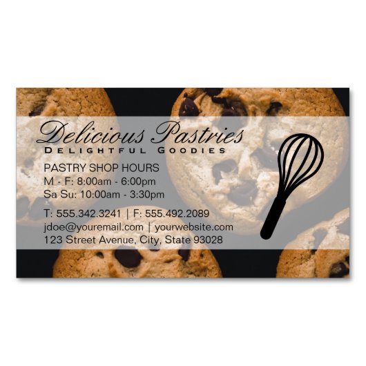 Carte De Visite Magnétique Whisk | Chef pâtissier | Cookies (devant)