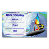 Carte De Visite Magnétique WindSurfer sur Big Ocean Waves (devant)