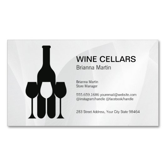 Carte De Visite Magnétique Wine Tasting Logo | Bottle | Glasses (devant)
