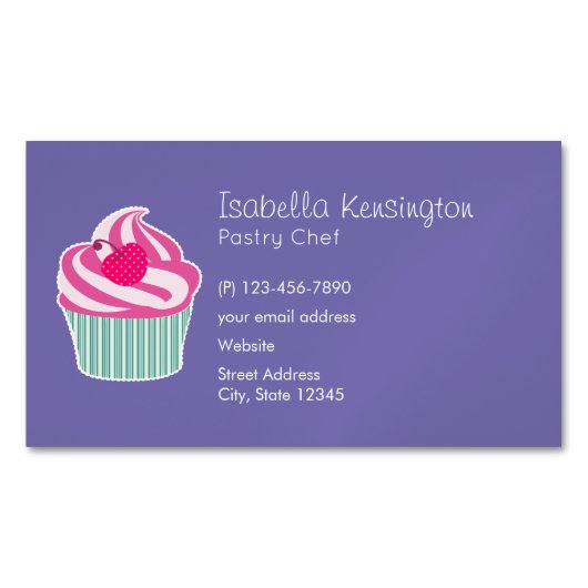 Carte De Visite Magnétique WIth Polka Dot Cherry (devant)