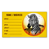 Carte De Visite Magnétique Zebra African Savanna Wild Animal (devant)