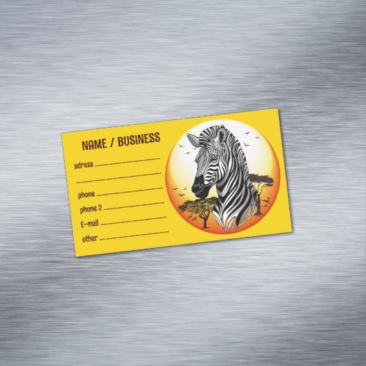 Carte De Visite Magnétique Zebra African Savanna Wild Animal (In Situ)