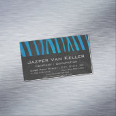 Carte De Visite Magnétique Zebra Black et Blue Print (In Situ)