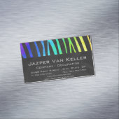 Carte De Visite Magnétique Zebra Black et Rainbow Print (In Situ)
