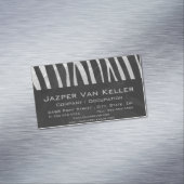 Carte De Visite Magnétique Zebra noir et gris clair (In Situ)