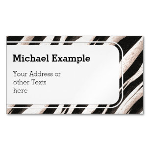 Carte De Visite Magnétique Zebra raye une texture transparente + vos idées