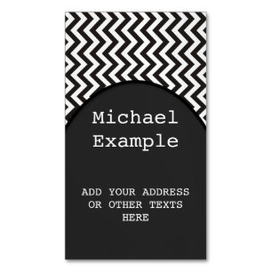 Carte De Visite Magnétique ZIGZAG pattern - black + your background & ideas
